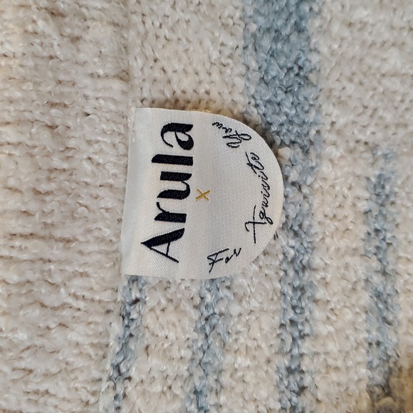 Arula Striped Blue and Cream Sweater Size X - Picture 3 of 5